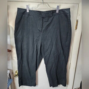 Talbots Stretch Classic Crop Plus Size 16W Black, Inseam 24"